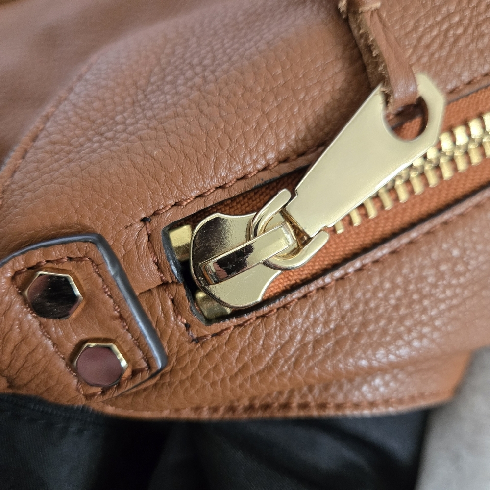 Rebecca Minkoff Bryn Large Double Zip Hobo Chestnut Brown Shoulder Bag - EUC - Picture 8 of 16